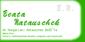 beata matauschek business card